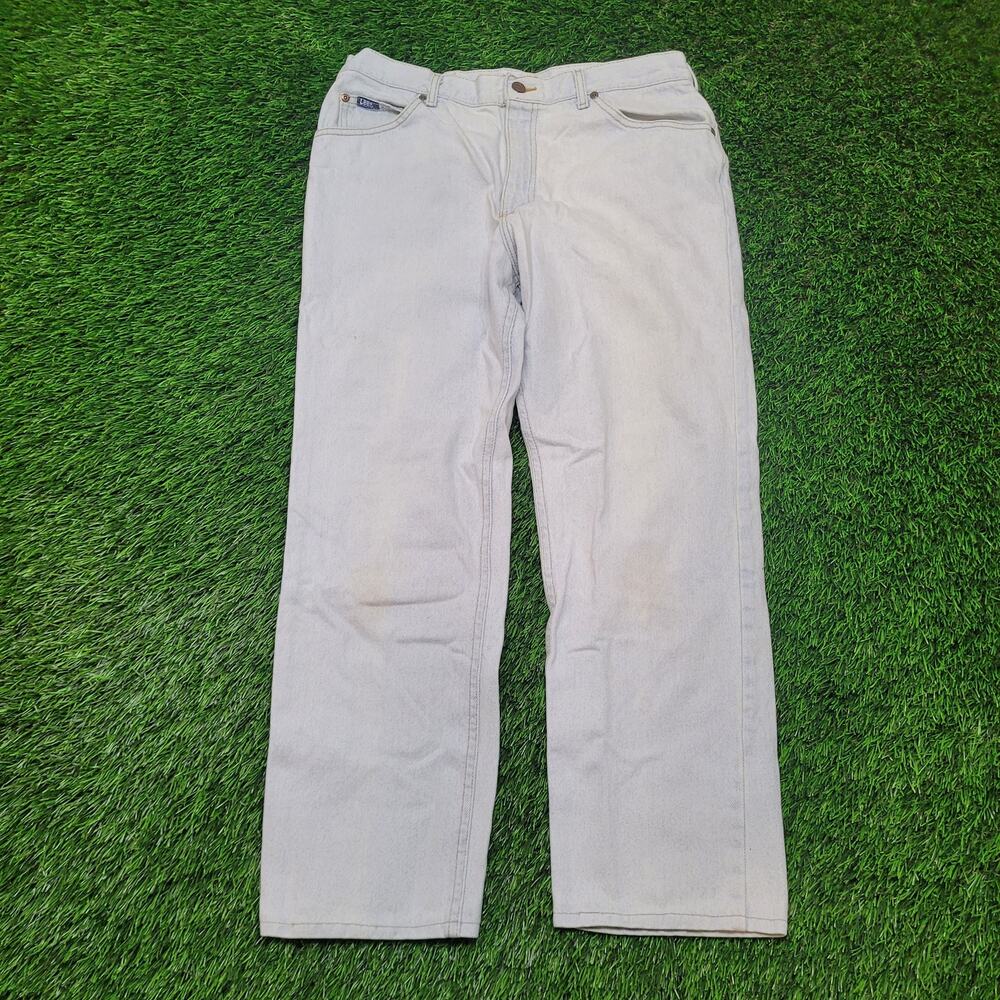 VTG 90s Lee Jeans Mens 34x28 Straight Leg Mid Rise Zipper Pockets Relaxed Fit